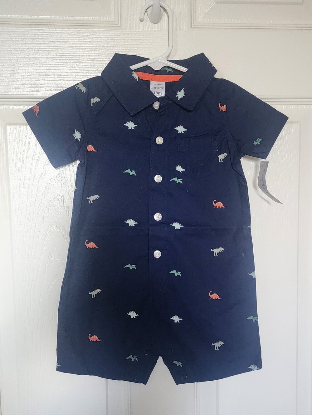 Carter's Navy Dinosaur Print Baby Romper